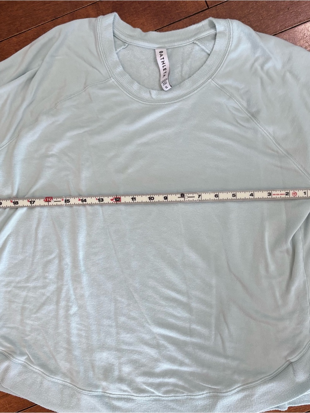 Athleta Light Blue Scoop Hem Crewneck Pullover - Picture 7 of 8